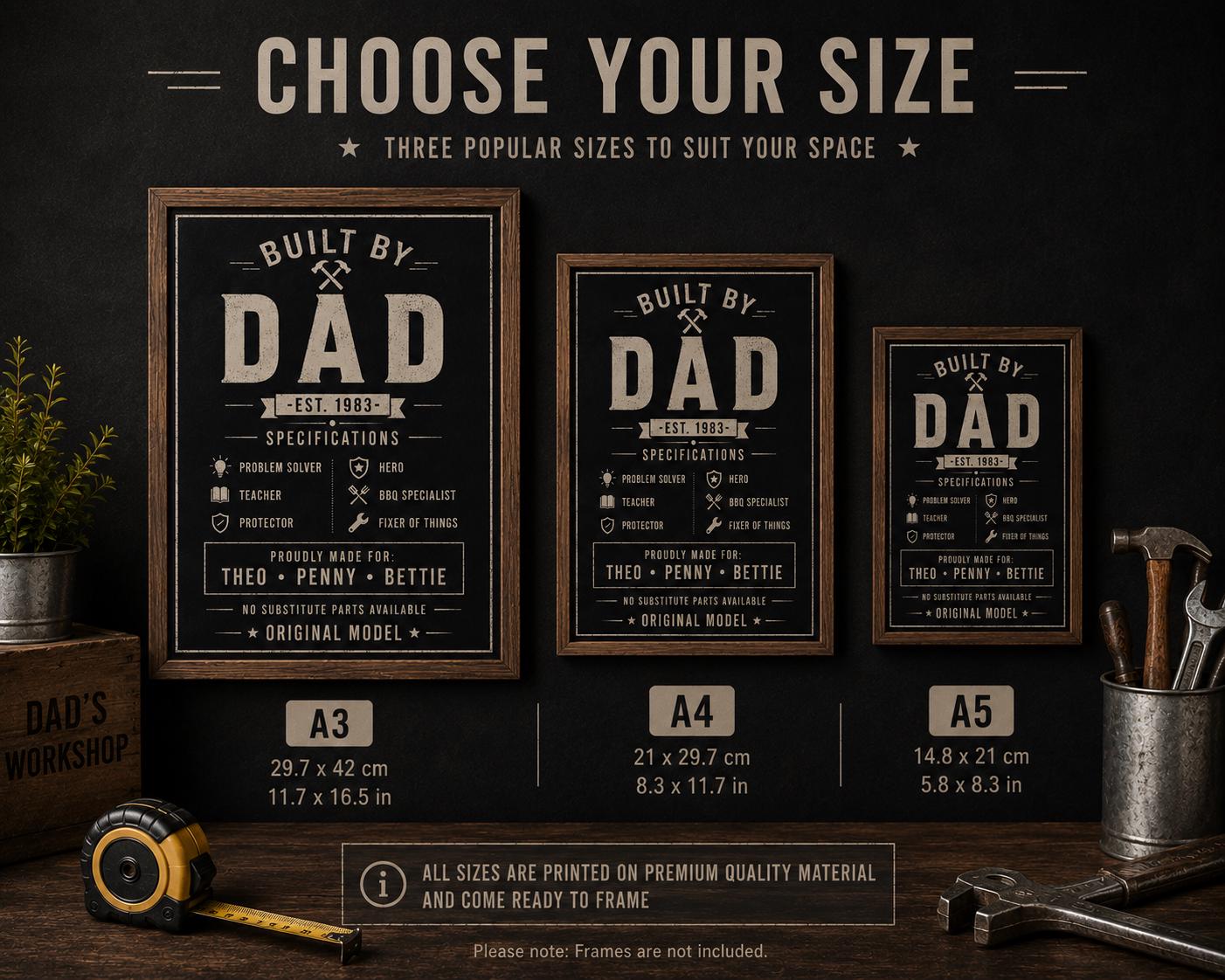 Personalised Built By Dad Poster - product image 5