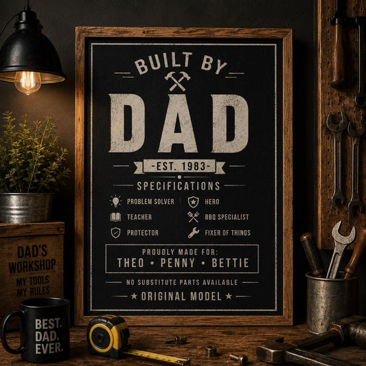 Personalised Built By Dad Poster - product image 1
