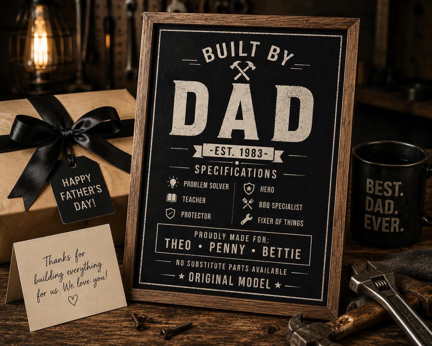 Personalised Built By Dad Poster - product image 3