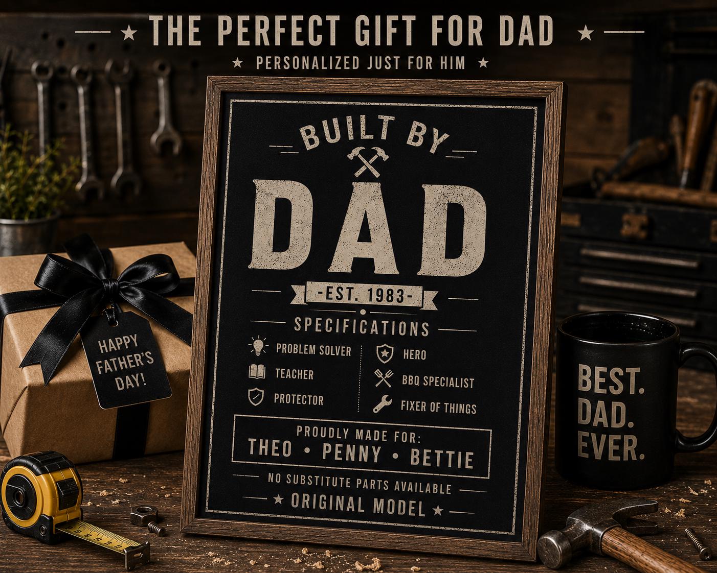 Personalised Built By Dad Poster - product image 6